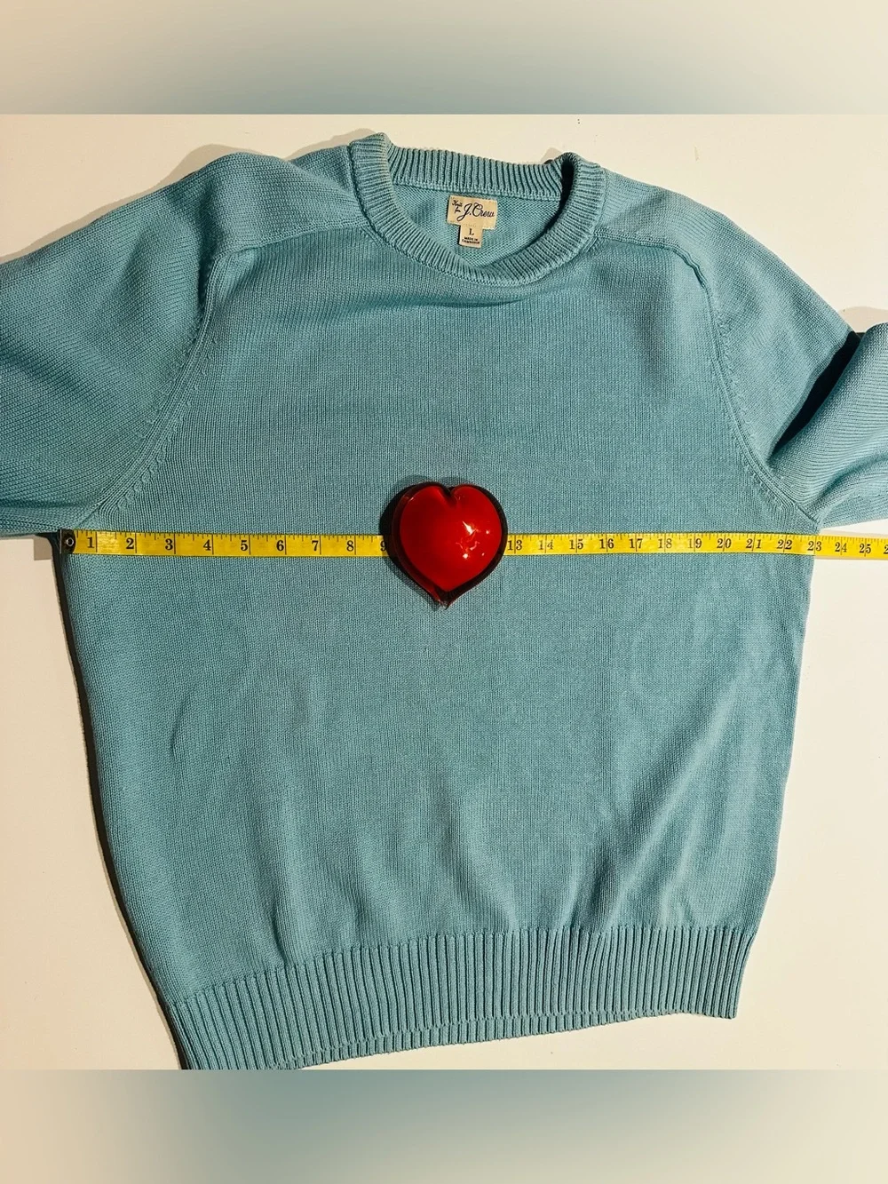 J. Crew Heritage Sweater Men Light Blue Knit Crewneck Pullover Sz Large Preppy